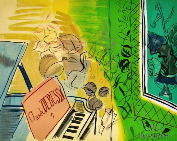 Raoul Dufy : Homage to Claude Debussy Canvas Gallery Wrapped or