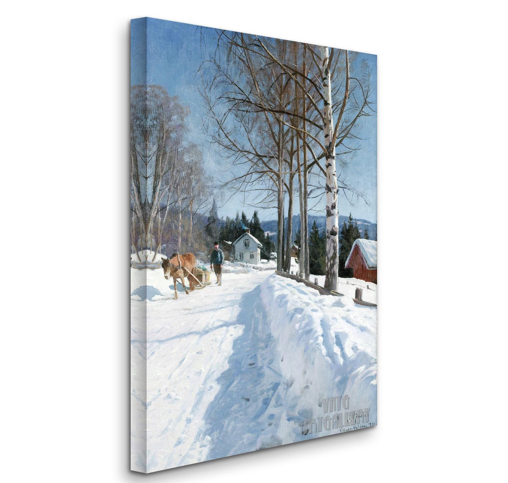 Peder Mørk Mønsted : Winter Landscape, Odnes-valdres (1931) Canvas