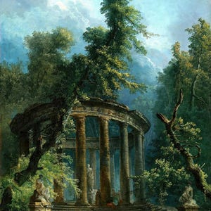 Hubert Robert: La piscina (1777), lienzo envuelto en galería, impresión giclée, remasterizada digitalmente (D6040)