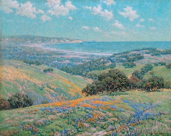 Granville Redmond: Malibu Coast Spring (1929) Galleria su tela Stampa artistica da parete avvolta o incorniciata (D5060)