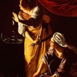Artemisia Gentileschi : Judith and Maidservant & Head of Holofernes (1623-25) Canvas Gallery Wrapped or Framed Giclee Wall Art Print (D6045)