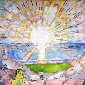 Edvard Munch : The Sun (1909) Canvas Gallery Wrapped or Framed Giclee Wall Art Print Digitally Remastered (D3560)