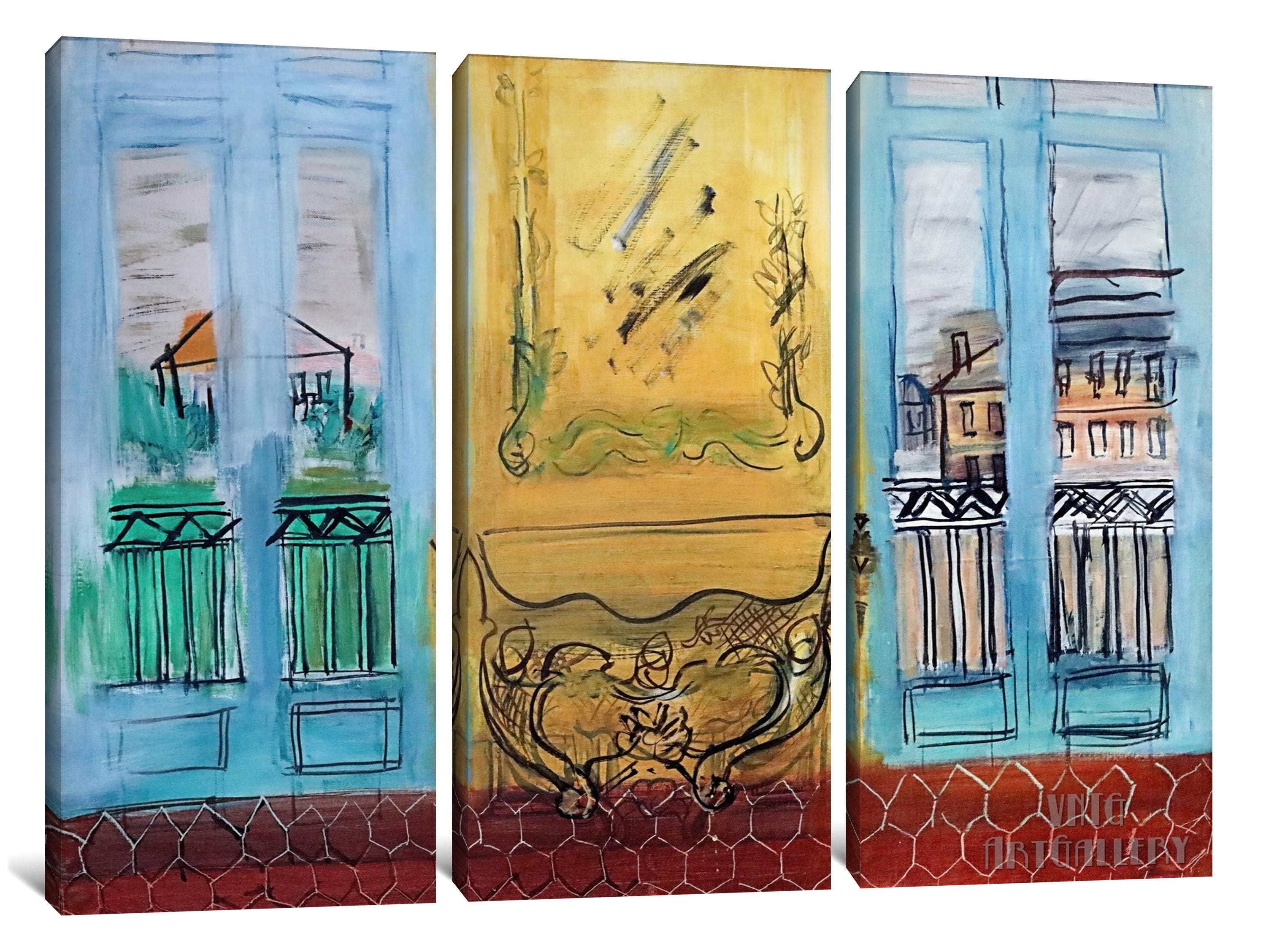 ラウル・デュフィ：二つの窓のある黄色いコンソール キャンバス