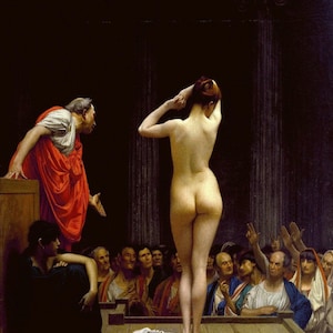 Jean-Leon Gerome : A Roman Slave Market (1884) Canvas Gallery Wrapped or Framed Giclee Wall Art Print Digitally Remastered (D6050)