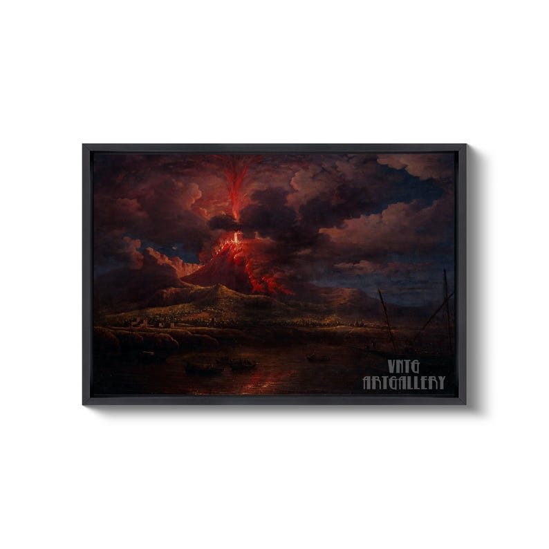 William Marlow : Vesuvius Erupting at Night (1768) Gallery Wrapped or ...