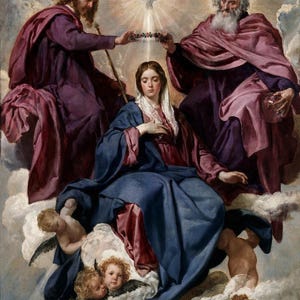 Diego Velázquez : Coronation of the Virgin (1635) Canvas Gallery Wrapped or Framed Giclee Wall Art Print Digitally Remastered (D6045)