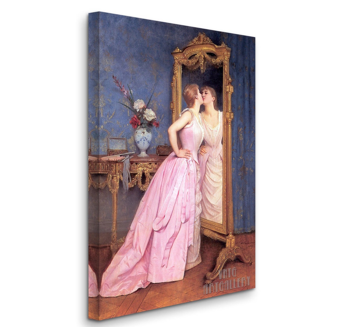 Auguste Toulmouche : Vanity 1890 Canvas Gallery Wrapped - Etsy