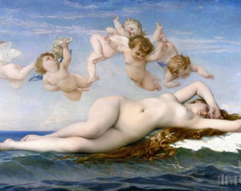 Alexandre Cabanel - the Birth of Venus (Version 2, 1875) Canvas Gallery Wrapped or Framed Giclee Wall Art Print Digitally Remastered (D3560)