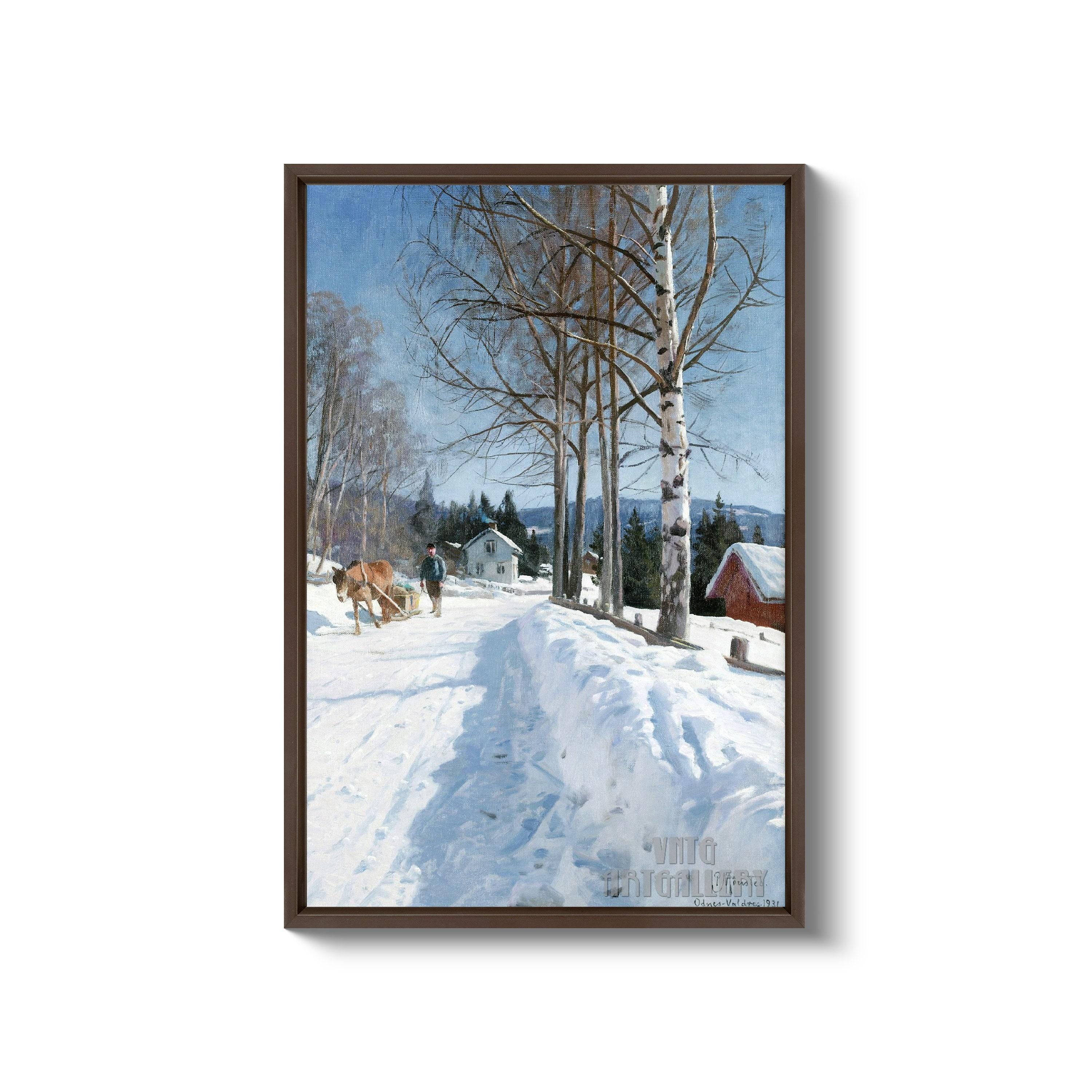 Peder Mørk Mønsted : Winter Landscape, Odnes-valdres (1931) Canvas