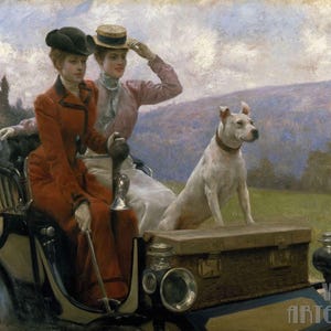 Julius LeBlanc Stewart: The Goldsmith Ladies in the Bois de Boulogne (1907) Stampa artistica da parete Giclée su tela con cornice o avvolto in una galleria (D4060)