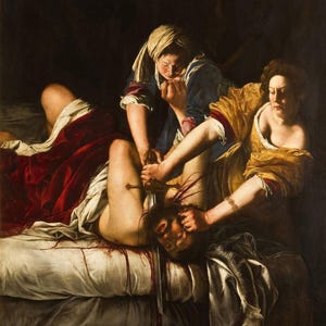 Artemisia Gentileschi - Judith Slaying Holofernes  (1620-21) Canvas Gallery Wrapped or Framed Giclee Wall Art Print (D6050)