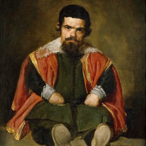 Diego Velázquez: Retrato de Sebastián de Morra (1645) Impresión de arte mural en lienzo envuelto o enmarcado remasterizado digitalmente (D6045)