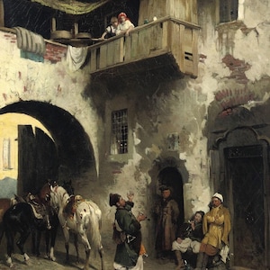 Alfred von Wierusz-Kowalski : The Messenger (19th century) Canvas Gallery Wrapped or Framed Giclee Wall Art Print (D6045)