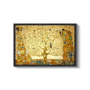 Gustav Klimt : The Tree of Life 1905 Canvas Gallery Wrapped or Framed Giclee Wall Art Print D4060 Black Floating Frame Canvas