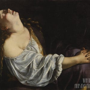 Artemisia Gentileschi : Mary Magdalene in Ecstasy (1623) Canvas Gallery Wrapped or Framed Giclée Wall Art Print Digitally Remastered (D4560)