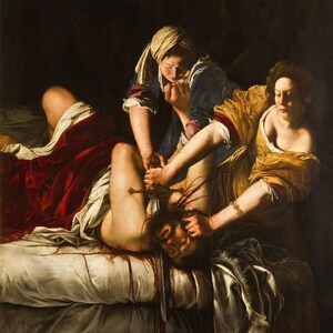 Artemisia Gentileschi Giuditta che uccide Oloferne 1620-21 Galleria su tela Stampa artistica su parete avvolta o incorniciata D6050 immagine 1