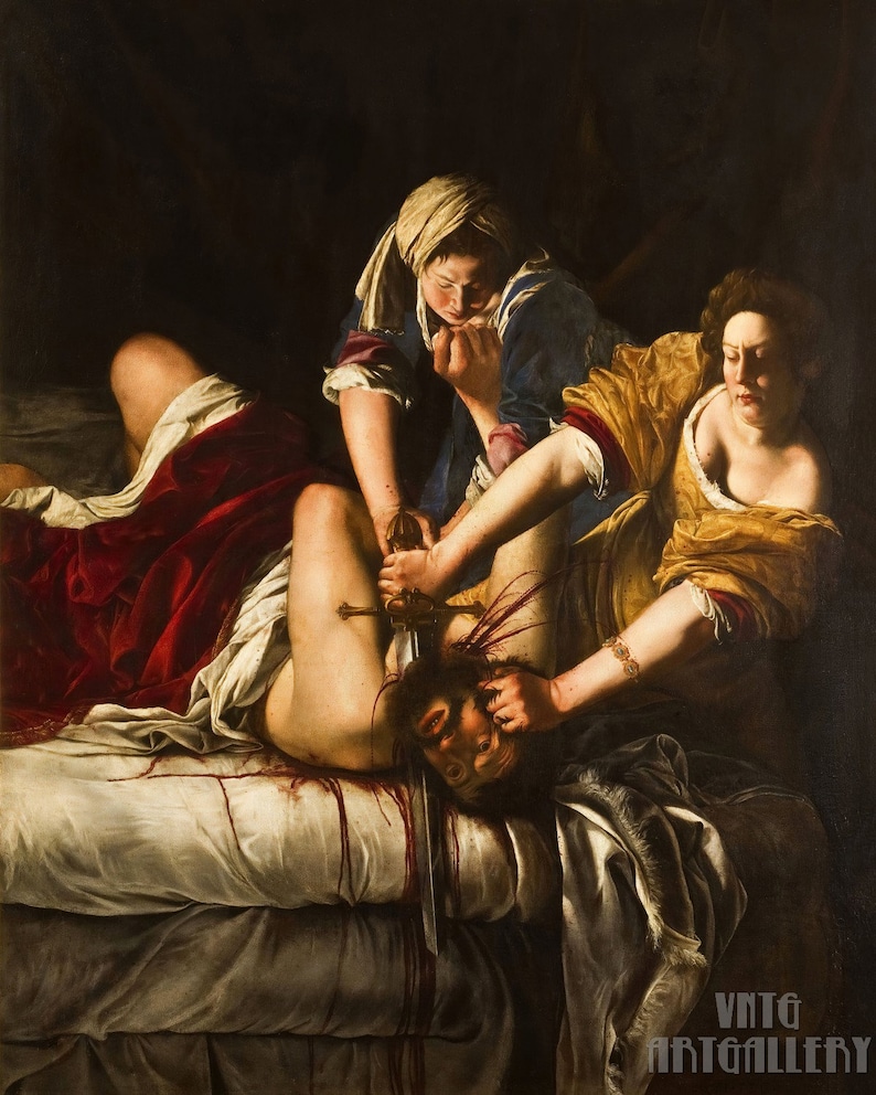 Artemisia Gentileschi Judith Slaying Holofernes 1620-21 Canvas Gallery Wrapped or Framed Giclee Wall Art Print D6050 image 1