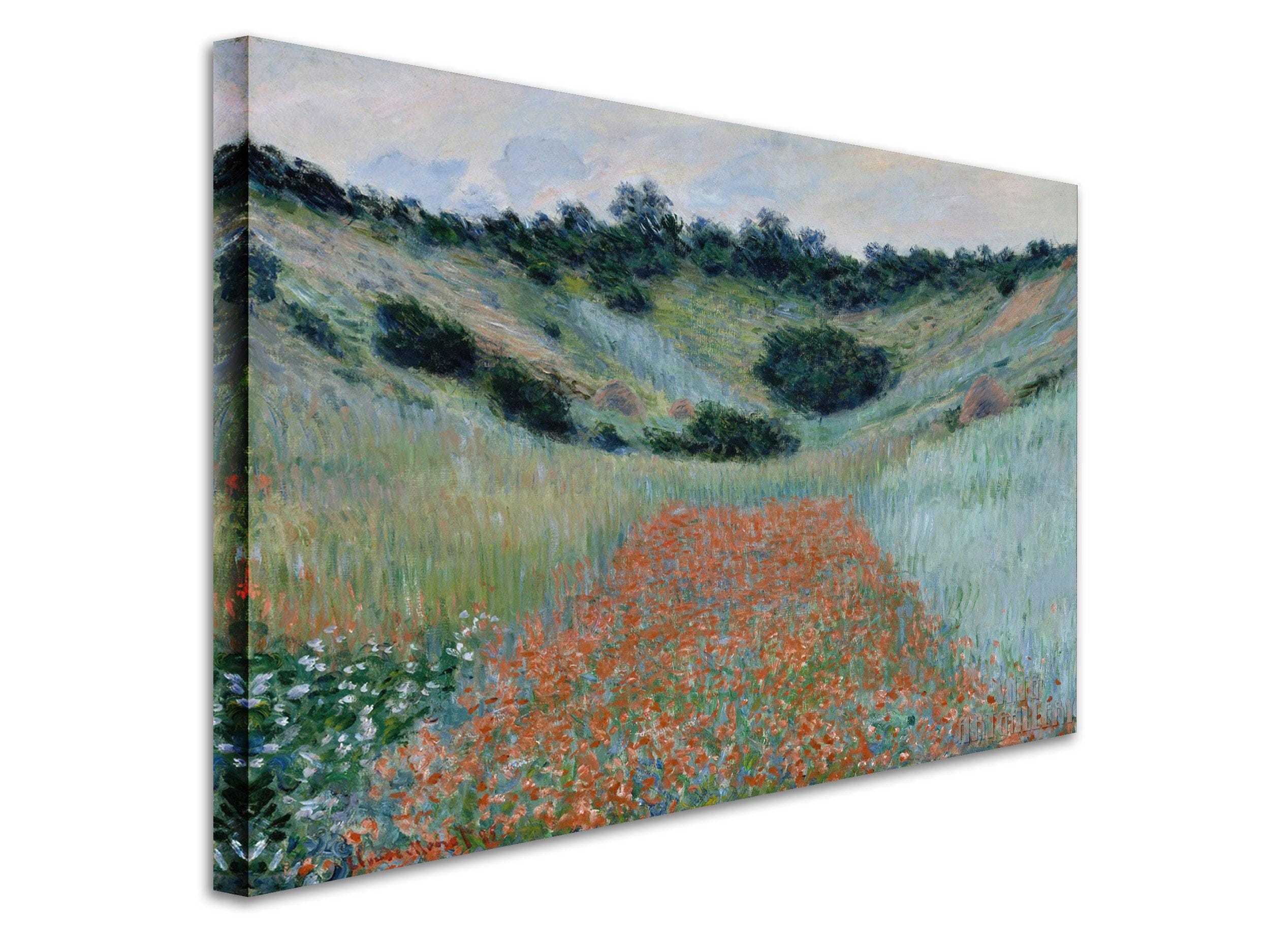 Claude Monet : Poppy Field in a Hollow Near Giverny (1885) Canvas