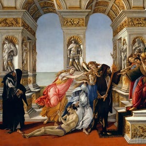 Sandro Botticelli : The Calumny of Apelles (1494-95) Canvas Gallery Wrapped or Framed Giclee Wall Art Print Digitally Remastered (D4060)