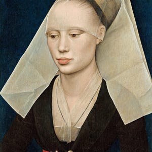 Rogier van der Weyden : Portrait of a Lady (1460) Canvas Gallery Wrapped or Framed Giclee Wall Art Print Digitally Remastered (D6045)