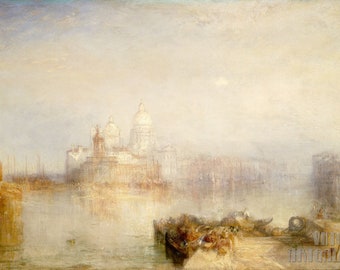 Joseph Mallor William Turner : Dogana und Santa Maria Della Salute Venedig (1843) Leinwand Gallery Wrapped Giclee Wand-Kunst-Druck (D4060)