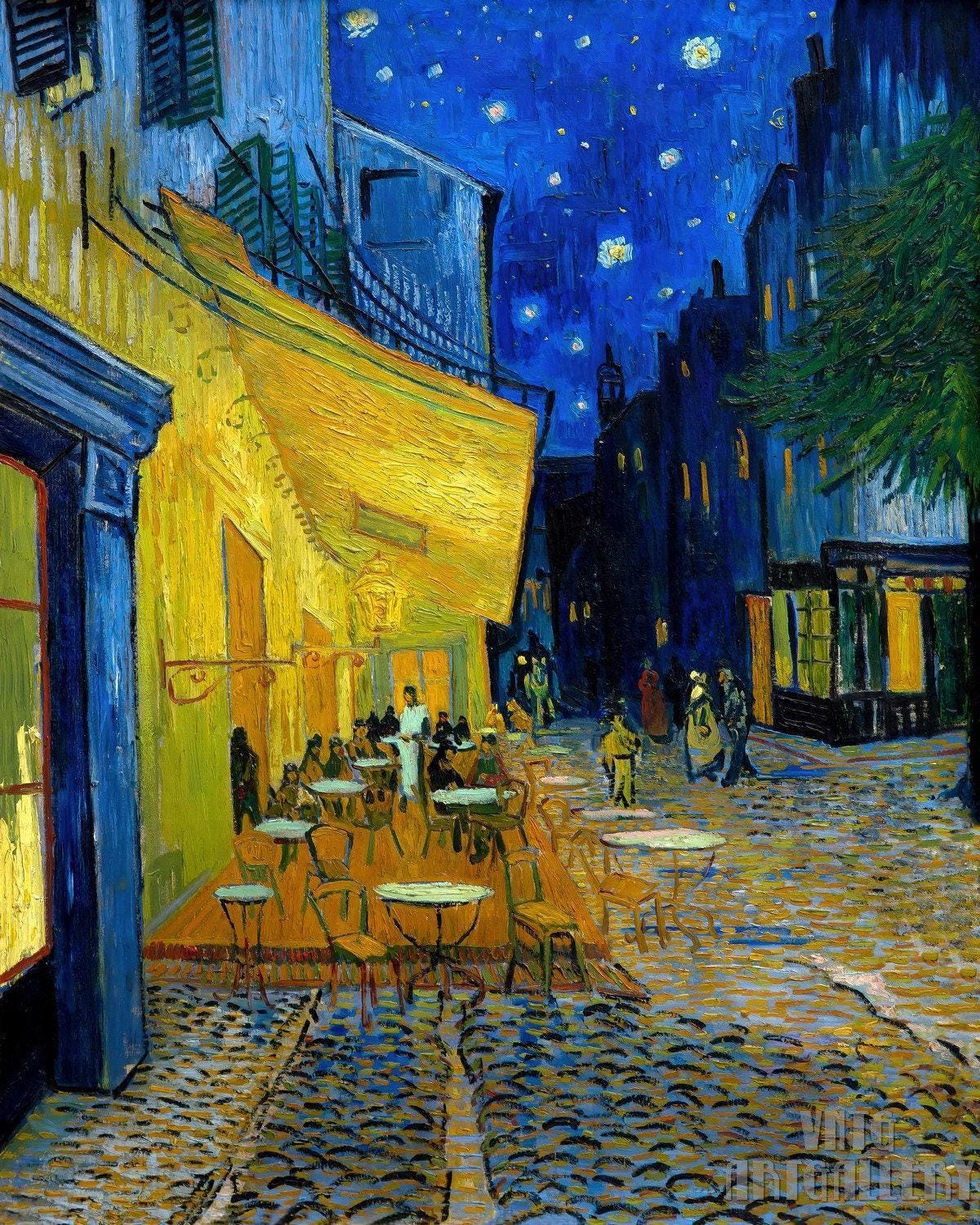 絵画 cafeteria Vincent Van Gogh Art Cafe - Etsy