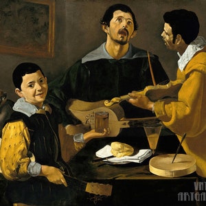 Diego Velázquez : The Three Musicians (1618) Canvas Gallery Wrapped or Framed Giclee Wall Art Print Digitally Remastered (D5060)