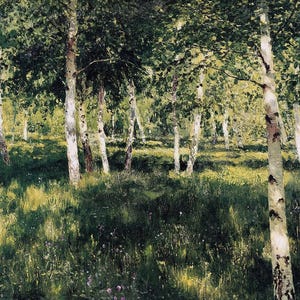 Isaac Levitan : Birch Forest (ca. 1885-1889) Canvas Gallery Wrapped or Framed Giclee Wall Art Print Digitally Remastered (D3560)