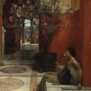 Lawrence Alma Tadema: Una adelfa (1882), lienzo envuelto en galería, impresión giclée, remasterizada digitalmente (D6040)