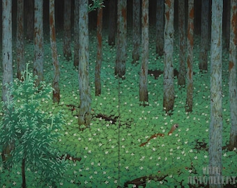 Katayama Bokuyo: Mori (Las) (1928) – wydruk ścienny giclee w galerii obrazów na płótnie, oprawiony lub zremasterowany cyfrowo (D5060)