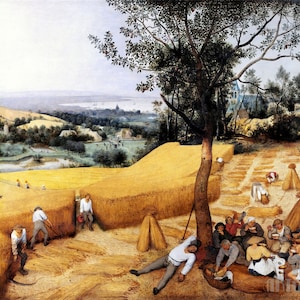 Pieter Bruegel the Elder : The Harvesters (1565) Canvas Gallery Wrapped or Framed Giclee Wall Art Print Digitally Remastered (D4560)