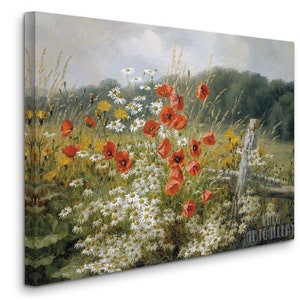 Anthonore Christensen : Poppies and Daisies 19th Century Canvas Gallery ...