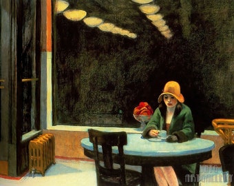 Edward Hopper : Automat (1927) Impression giclée d'art mural sur toile tendue ou encadrée (D5060)