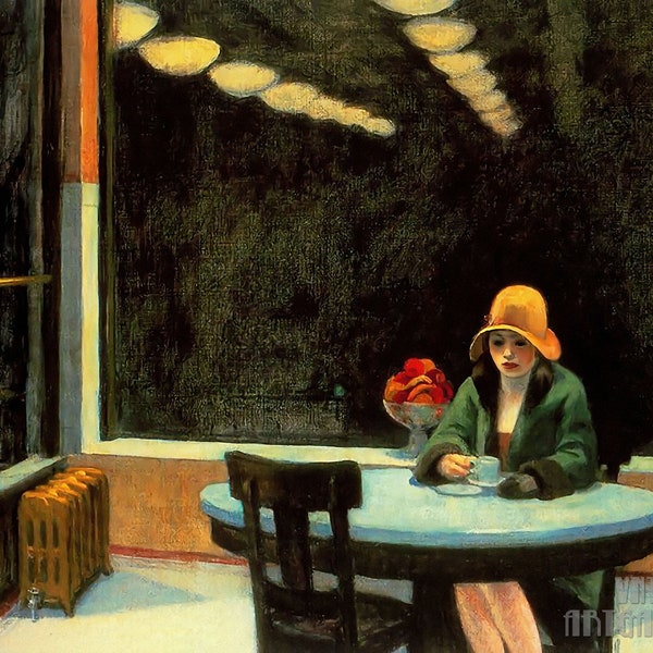 Edward Hopper : Automat (1927) Impression giclée d'art mural sur toile tendue ou encadrée (D5060)