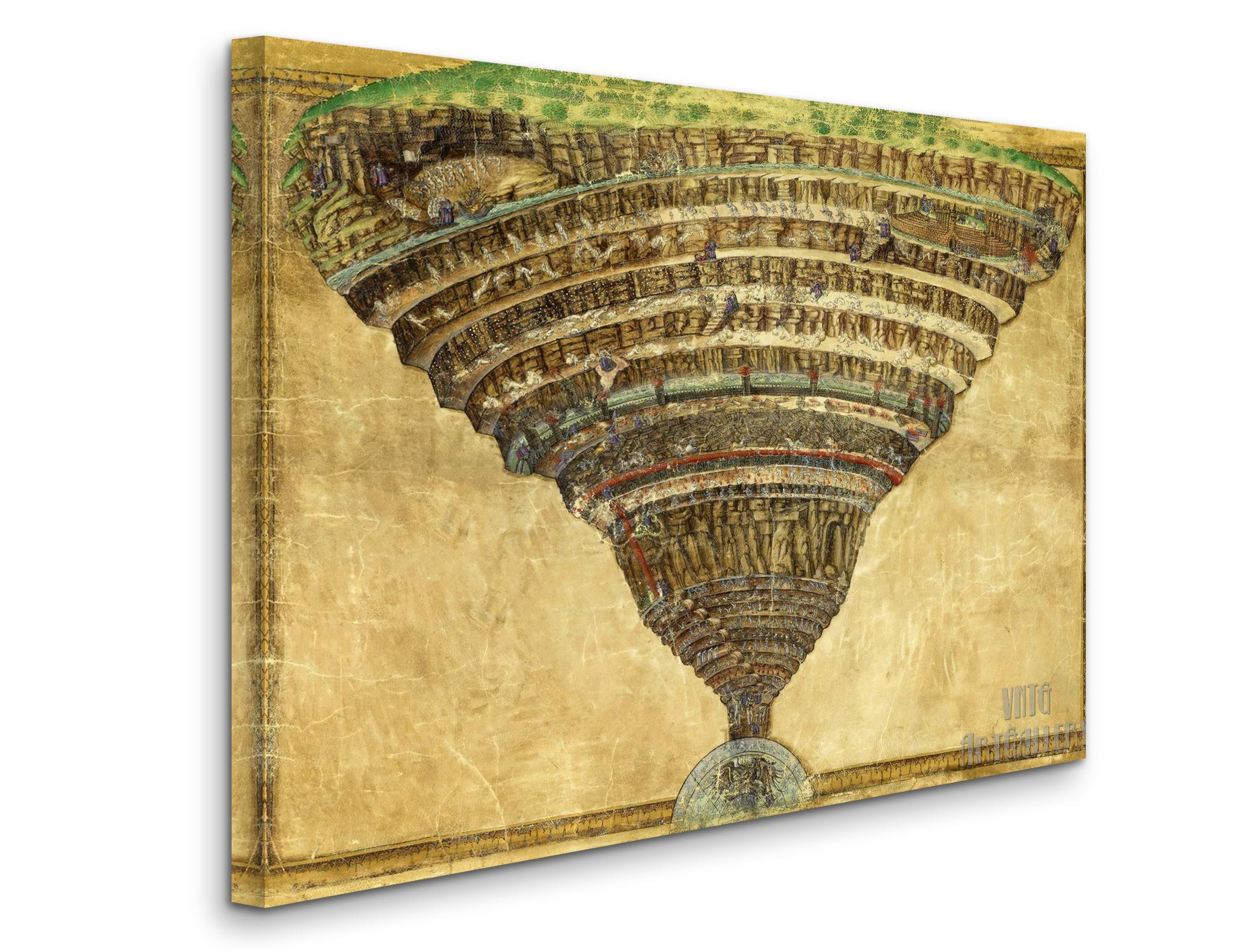 サンドロ・ボッティチェリ：地獄の地図 - ダンテ『神曲』（1485年