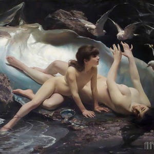 Gioacchino Pagliei - Die Najaden (1881) Leinwand Galerie Gerahmt oder Gerahmt Giclee Wand Kunst Druck Digital Remastered (D4060)