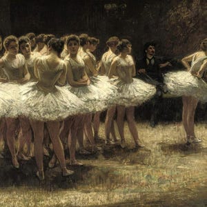 Nicolaas van der Waay: The Strike of the Ballerinas (1855) Galleria su tela Stampa artistica da parete avvolta o incorniciata (D3560)