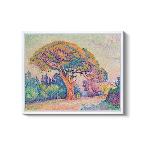 Paul Signac The Pine Tree at Saint-Tropez 1909 Canvas Gallery Wrapped or Framed Giclee Wall Art Print D5060 White Floating Frame Canvas