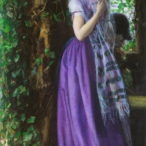 Arthur Hughes : April Love (1855) Canvas Gallery Wrapped or Framed Giclee Wall Art Print Digitally Remastered (D6035)