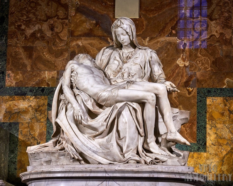 Michelangelo : Pieta 1499 Canvas Gallery Wrapped or Framed Giclee Wall Art Print D5060 image 1