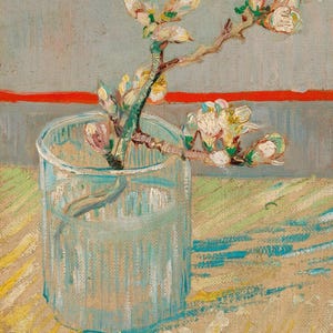 Vincent van Gogh : Blossoming Almond Branch in a Glass (1888) Canvas Gallery Wrapped or Framed Giclee Wall Art Print (D6045)
