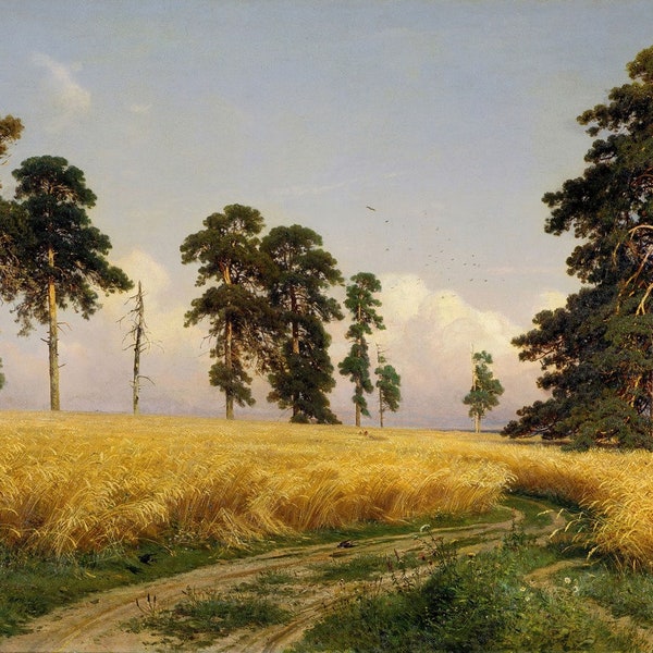 Ivan Shishkin : Rye (1878) Impression d'art mural sur toile tendue ou encadrée (D3560)