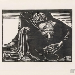 Käthe Kollwitz : Death with a Woman in His Lap (1921) Canvas Gallery Wrapped or Framed Giclee Wall Art Print Digitally Remastered (D4060)