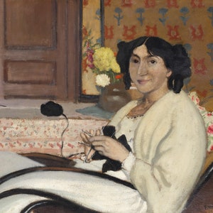 Felix Vallotton: Gabrielle Vallotton en mecedora (1902). Impresión giclée sobre lienzo, enmarcada o envuelta en galería (D4560).