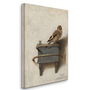 Carel Fabritius : The Goldfinch 1654 Canvas Gallery Wrapped or Framed Giclee Wall Art Print D6040 1 Panel Stretched Canvas