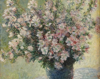 Claude Monet : Vase of Flowers (1881) Canvas Gallery Wrapped or Framed Giclee Wall Art Print Digitally Remastered (D6045)