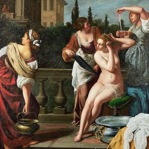 Artemisia Gentileschi: Betsabé en el baño (1650). Impresión giclée sobre lienzo, enmarcada o envuelta digitalmente (D6050).