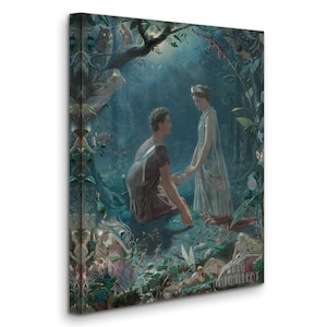 Simmons-Hermia e Lisandro: Sogno di una notte di mezza estate (1870) Stampa artistica da parete giclée su tela con cornice o avvolta in una galleria (D6050)