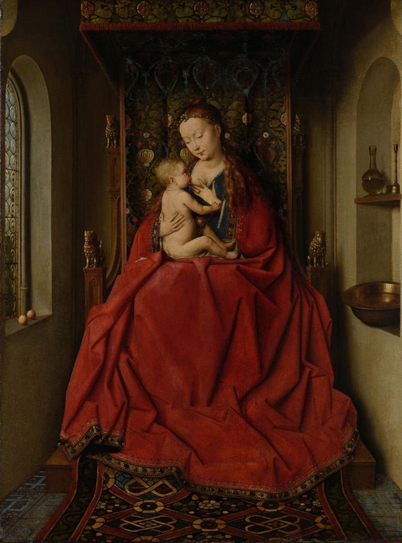 Jan Van Eyck : Lucca Madonna 1437 Canvas Gallery Wrapped | Etsy