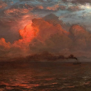 Frederic Edwin Church : Ship at Sunset (1874) Canvas Gallery Wrapped or Framed Giclee Wall Art Print Digitally Remastered (D3060)